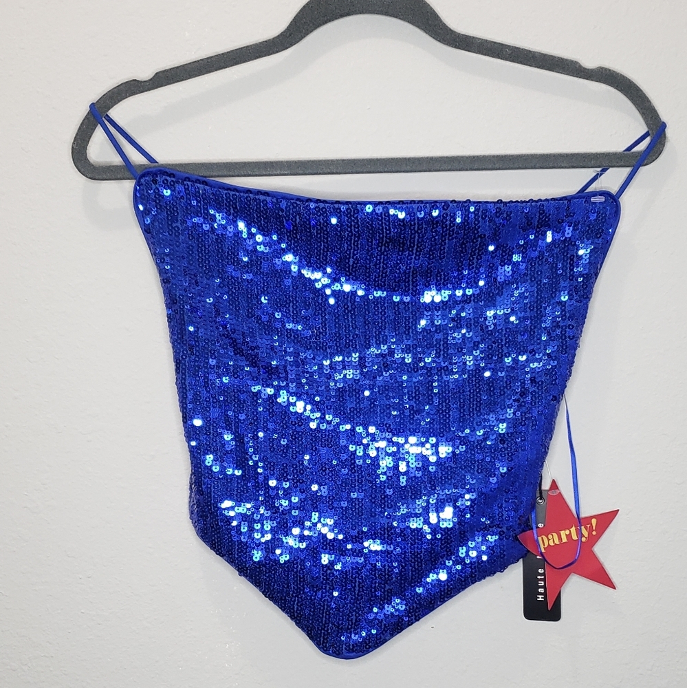 Blue sequin top